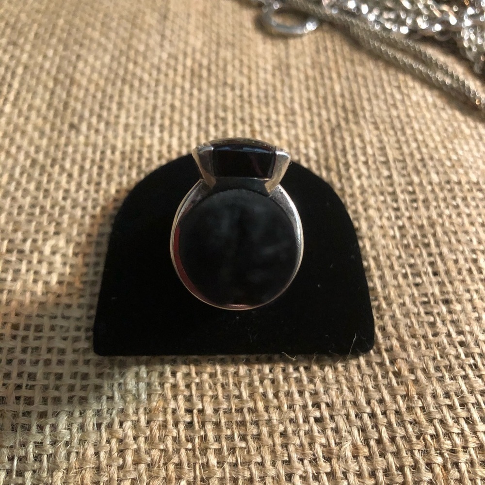 925 Sterling Silver With Rectangular Black Onyx S… - image 3